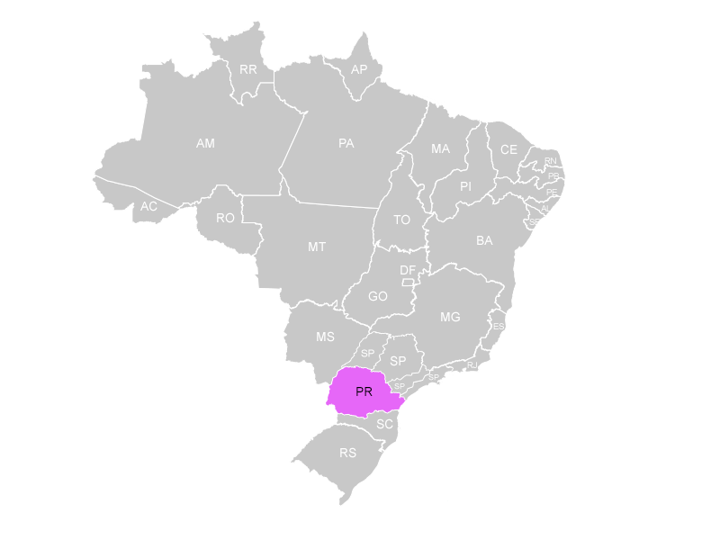 Mapa do Brasil - Região VIII Abrac