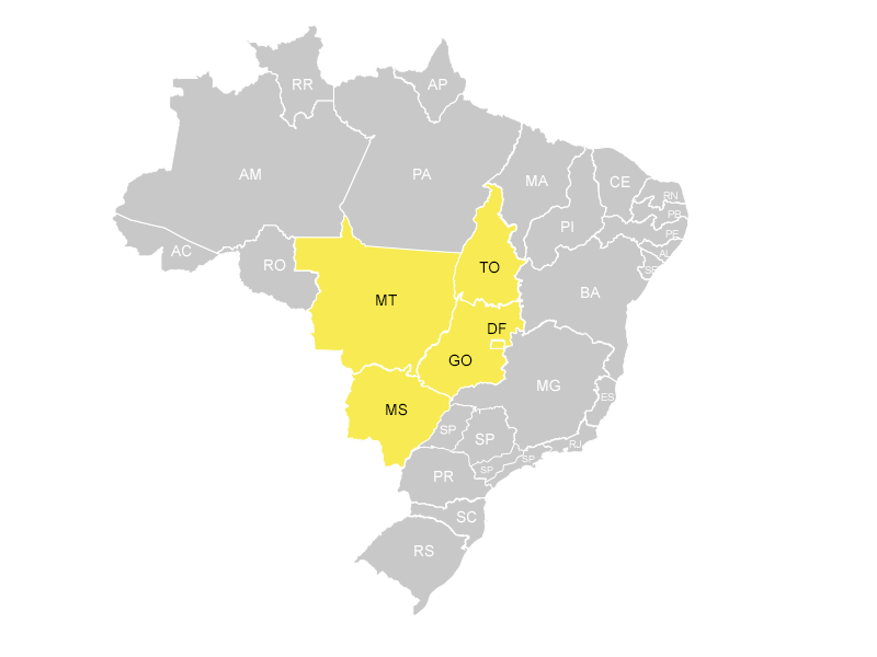Mapa do Brasil - Região X Abrac