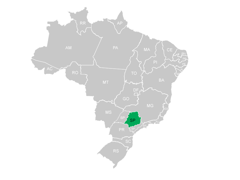 Mapa do Brasil - Região I Abrac