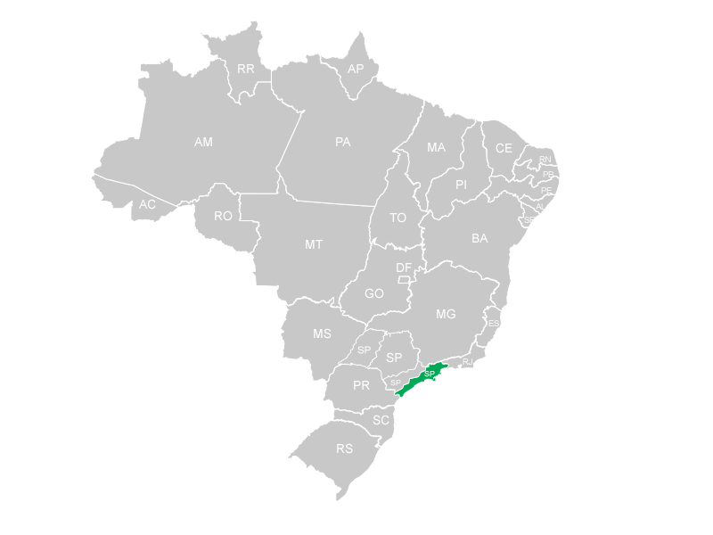 Mapa do Brasil - Região II Abrac