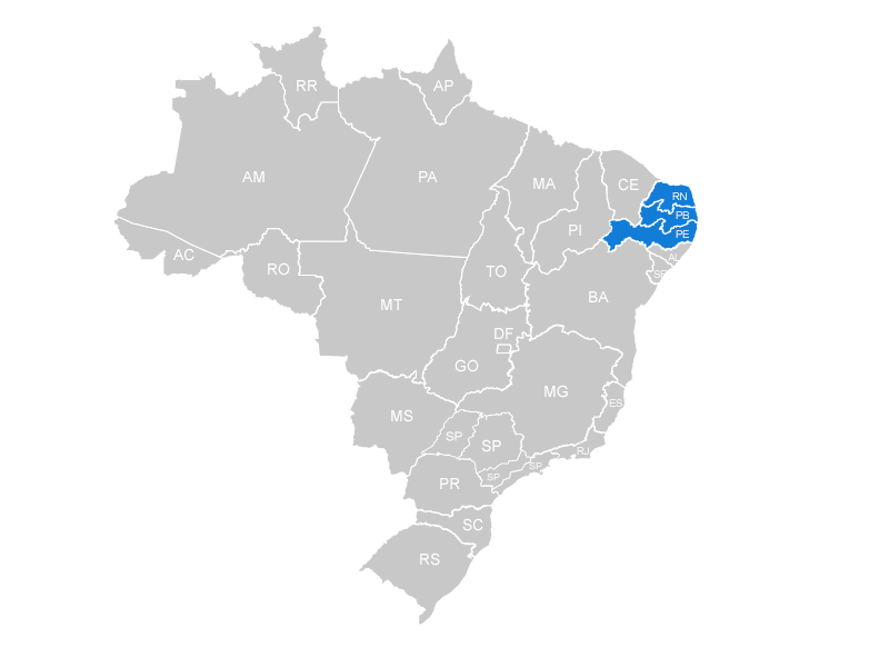 Mapa do Brasil - Região XII Abrac