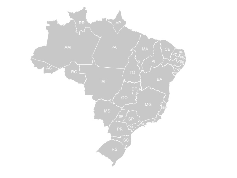 Mapa do Brasil - Regiões Abrac