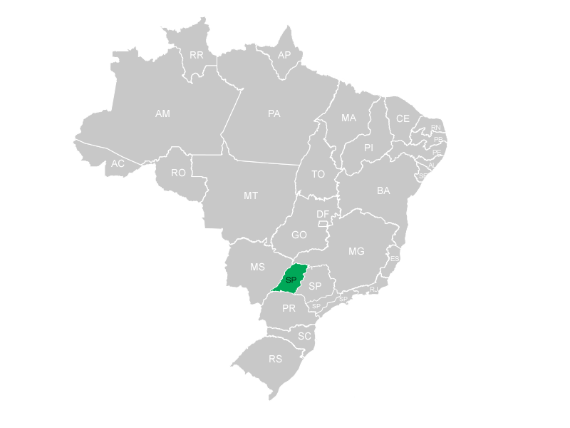 Mapa do Brasil - Região III Abrac