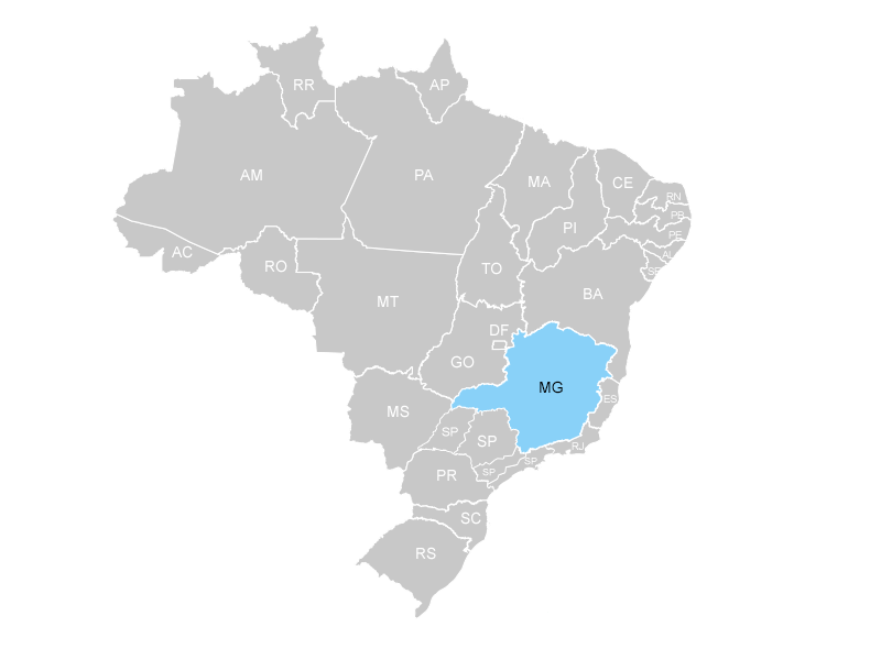Mapa do Brasil - Região V Abrac