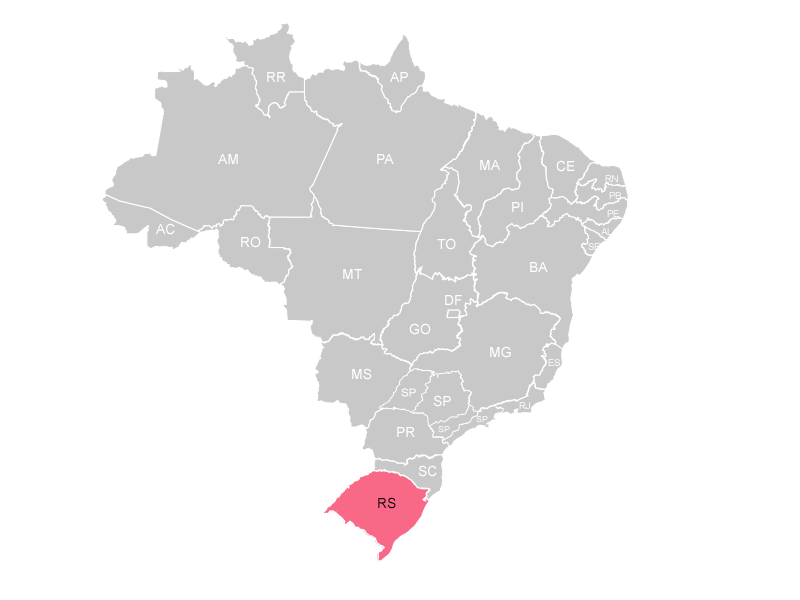 Mapa do Brasil - Região VI Abrac
