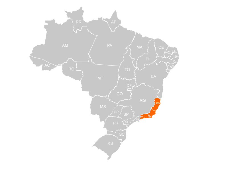 Mapa do Brasil - Região VII Abrac