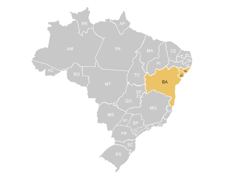 Mapa do Brasil - Região XI Abrac